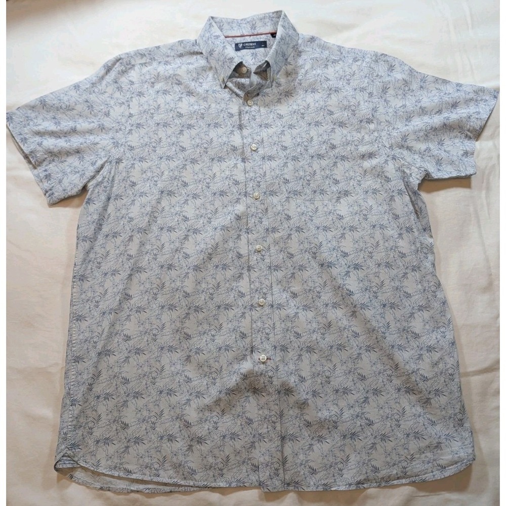Daniel Cremieux Signature Collection Tropical Floral Shirt Button Up Men Lg Blue